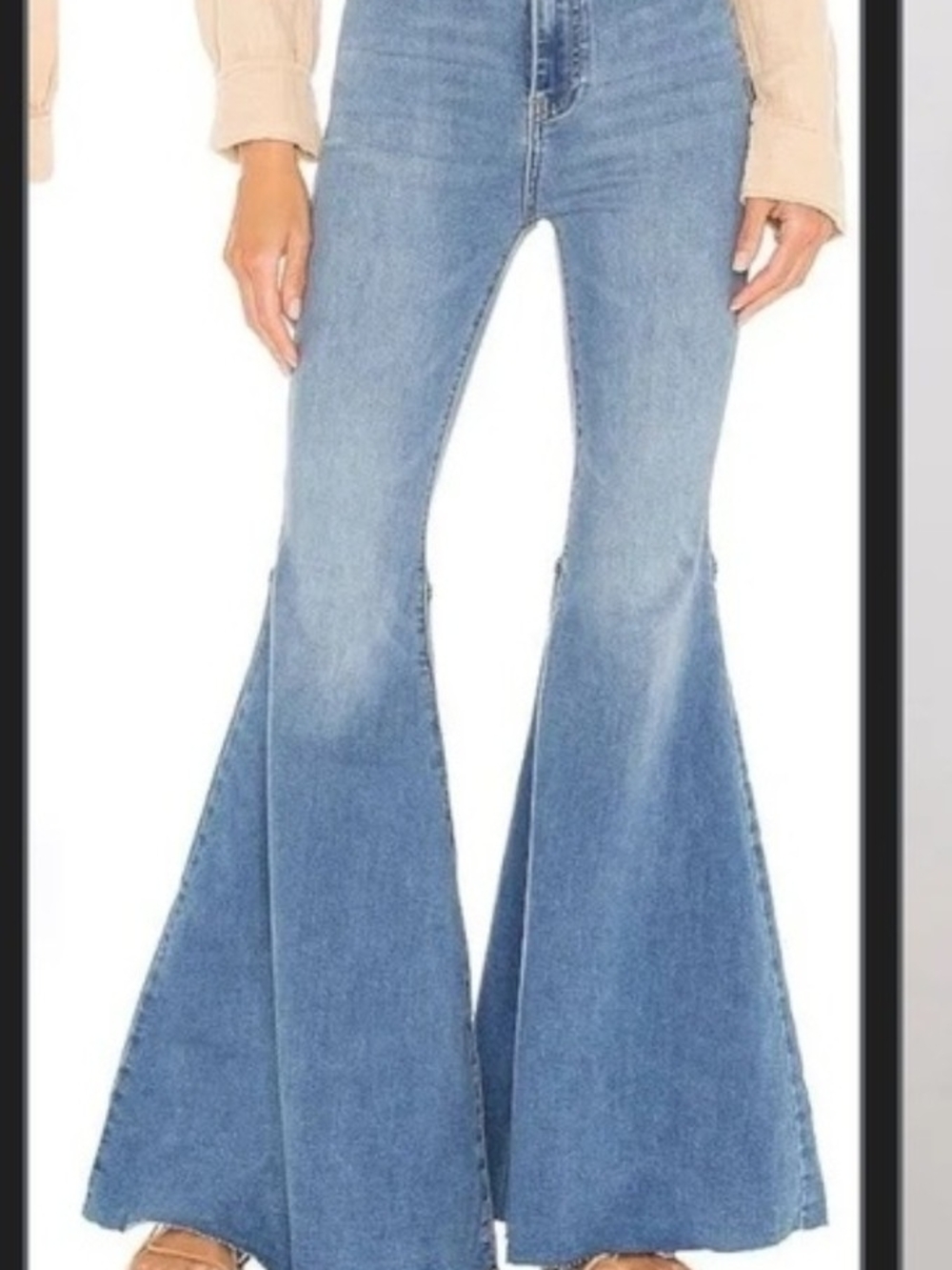 Free People Light Blue High-Rise Flare Jeans